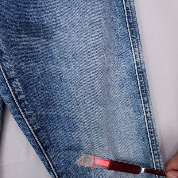 7 for All Mankind Edie Jeans Size 23 High Waist Crop Straight Leg Button Fly - Picture 6 of 16